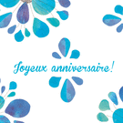 Fleurs bleu turquoise pour un joyeux anniversaire